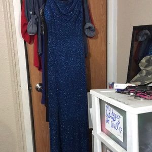 Sapphire blue formal dress.